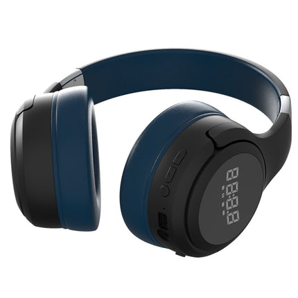 ZEALOT B28 Folding Headband Bluetooth Stereo Music Headset with Display (Black Blue)-garmade.com