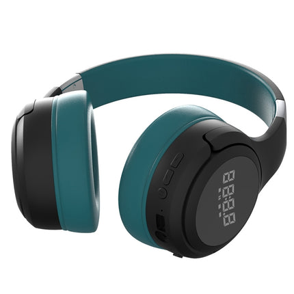 ZEALOT B28 Folding Headband Bluetooth Stereo Music Headset with Display (Dark Green)-garmade.com