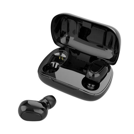 L21 9D Sound Effect Bluetooth 5.0 Wireless Bluetooth Earphone with Charging Box, Support for HD Calls (Black)-garmade.com