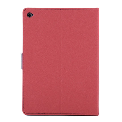 GOOSPERY FANCY DIARY for iPad Air 2 Cross Texture Leather Case with Card Slot & Holder & Wallet(Magenta)-garmade.com