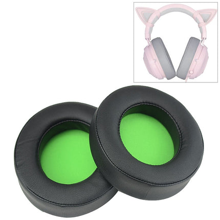 2 PCS For Razer Kraken 7.1 V2 Pro Headphone Cushion Sponge Green Net Cover Earmuffs Replacement Earpads-garmade.com