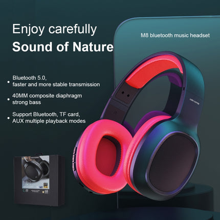 WK M8 Bluetooth 5.0 Fashion Design Music Bluetooth Headphone, Support TF Card (Red)-garmade.com