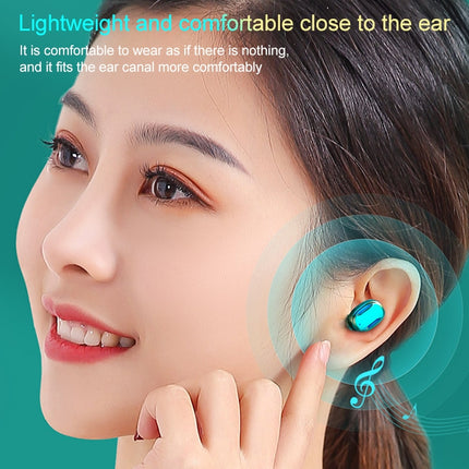 A22 English Version Pull-out Digital Display Bluetooth Earphone with Magnetic Charging Box, Support Touch Light & Power Bank (Blue)-garmade.com