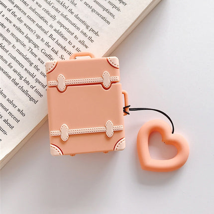 Wireless Earphones Shockproof Candy Colored Suitcase Silicone Protective Case for Apple AirPods 1 / 2(Orange)-garmade.com