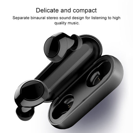 X9S TWS Bluetooth V5.0 Stereo Wireless Earphones with LED Charging Box(Black)-garmade.com