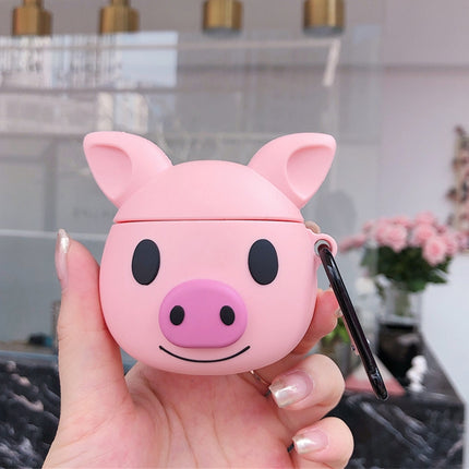 Silicone Cartoon Cute Pig Shape Earphones Shockproof Protective Case for Apple AirPods 1 / 2-garmade.com