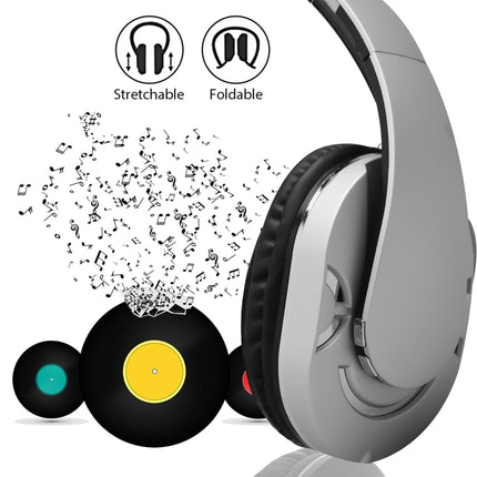BTH-878 Foldable Wireless Bluetooth V4.1 Headset Stereo Sound Earphones (Silver)-garmade.com