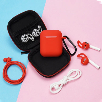 7 PCS Wireless Earphones Shockproof Silicone Protective Case for Apple AirPods 1 / 2(Black White)-garmade.com