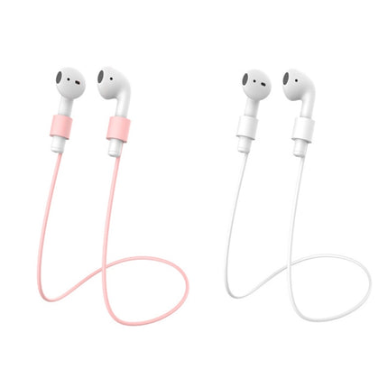 7 PCS Wireless Earphones Shockproof Silicone Protective Case for Apple AirPods 1 / 2(Pink + White)-garmade.com