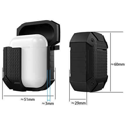 Wireless Earphones Shockproof Armor Silicone Protective Case for Apple AirPods 1 / 2, Regular Version(Dark Blue)-garmade.com