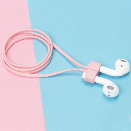 Wireless Bluetooth Headset Anti-lost Rope Magnetic Silicone Lanyard for Apple AirPods 1 / 2(Pink)-garmade.com