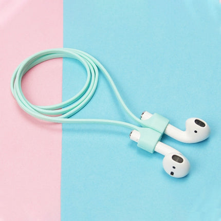 Wireless Bluetooth Headset Anti-lost Rope Magnetic Silicone Lanyard for Apple AirPods 1 / 2(Mint Green)-garmade.com