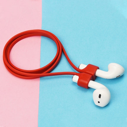 Wireless Bluetooth Headset Anti-lost Rope Magnetic Silicone Lanyard for Apple AirPods 1 / 2(Red)-garmade.com