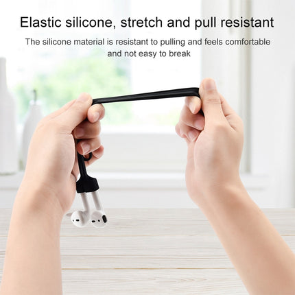 Wireless Bluetooth Headset Anti-lost Rope Magnetic Silicone Lanyard for Apple AirPods 1 / 2(White)-garmade.com