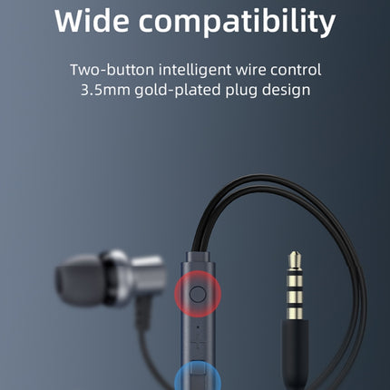 JOYROOM JR-EL115 Metal In-ear Wired Control Earphone (Grey)-garmade.com