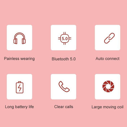 Y08 Hifi Sound Quality Macaron Bluetooth Headset, Supports Calling & TF Card & 3.5mm AUX (Pink)-garmade.com