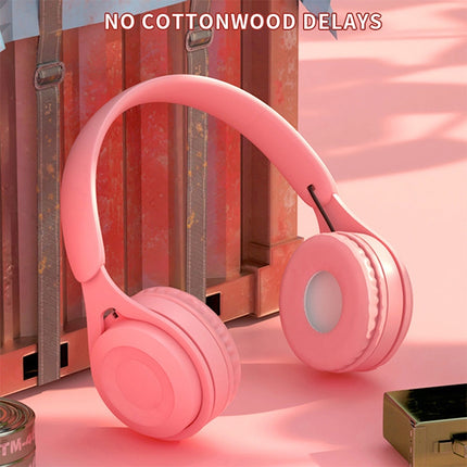 Y08 Hifi Sound Quality Macaron Bluetooth Headset, Supports Calling & TF Card & 3.5mm AUX (Pink)-garmade.com