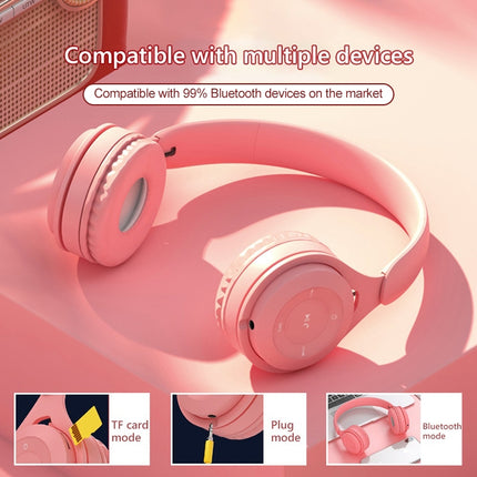 Y08 Hifi Sound Quality Macaron Bluetooth Headset, Supports Calling & TF Card & 3.5mm AUX (White)-garmade.com