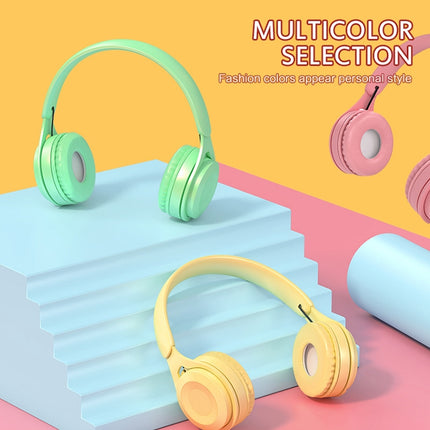 Y08 Hifi Sound Quality Macaron Bluetooth Headset, Supports Calling & TF Card & 3.5mm AUX (Yellow)-garmade.com