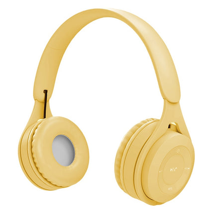 Y08 Hifi Sound Quality Macaron Bluetooth Headset, Supports Calling & TF Card & 3.5mm AUX (Yellow)-garmade.com