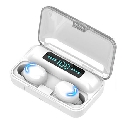 F9-5 Bluetooth 5.0 TWS Wireless Binaural Bluetooth Earphone with Charging Box & Support Call & LED Digital Display(White)-garmade.com