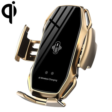 A5 10W Car Infrared Wireless Mobile Auto-sensing Phone Charger Holder, Interface：USB-C / Type-C(Gold)-garmade.com