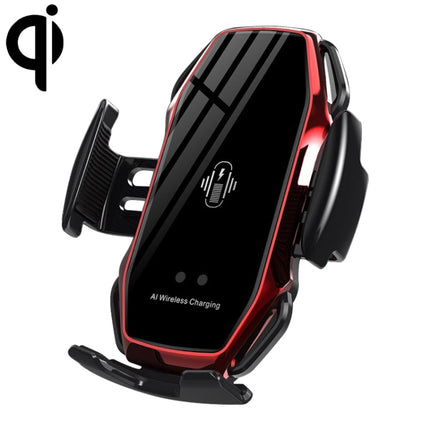 A5 10W Car Infrared Wireless Mobile Auto-sensing Phone Charger Holder, Interface：USB-C / Type-C(Red)-garmade.com