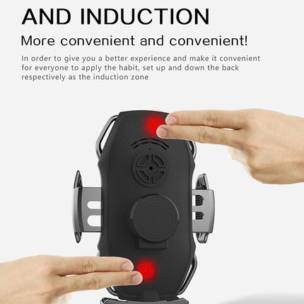 A5 10W Car Infrared Wireless Mobile Auto-sensing Phone Charger Holder, Interface：USB-C / Type-C(Red)-garmade.com
