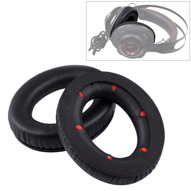 2 PCS For Kingston Hyper X Cloud Revolver S Soft Sponge Earphone Protective Cover Earmuffs (Red)-garmade.com