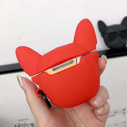Lovely Puppy Wireless Earphones Shockproof Silicone Protective Case for Apple AirPods Pro(Red)-garmade.com