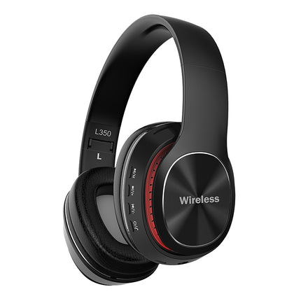 L350 Foldable Wireless Sports Stereo Bluetooth Headset, Supports IOS Power Display & HD Calling & FM & TF Card & 3.5mm AUX (Black)-garmade.com