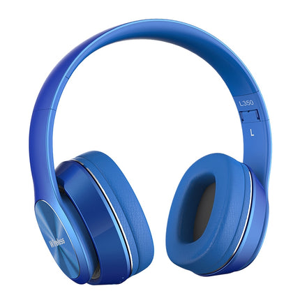 L350 Foldable Wireless Sports Stereo Bluetooth Headset, Supports IOS Power Display & HD Calling & FM & TF Card & 3.5mm AUX (Blue)-garmade.com