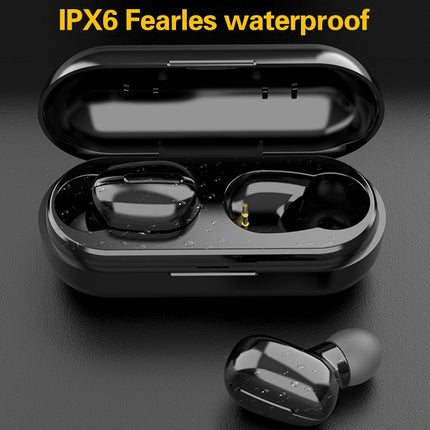 L13 IPX6 Waterproof Bluetooth 5.0 Wireless Stereo Bluetooth Earphone with Magnetic Charging Box, Supports Binaural Call & Voice Assistant (White)-garmade.com