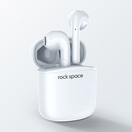 ROCK Space EB100 TWS Bluetooth 5.0 Waterproof Wireless Stereo Bluetooth Headset(White)-garmade.com