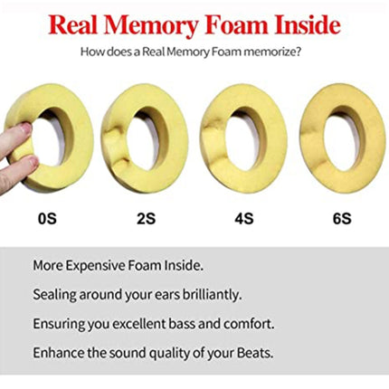 1 Pair Soft Sponge Earmuff Headphone Jacket for Beats Studio 2.0(Black)-garmade.com
