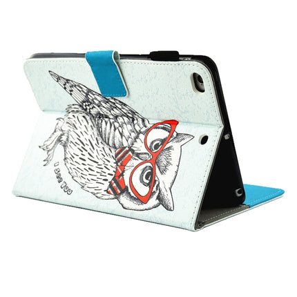 For iPad 9.7 (2018) & iPad 9.7 (2017) & Air 2 / Air Glasses Owl Pattern Horizontal Flip Leather Case with Holder & Wallet & Card Slots & Sleep / Wake-up Function & Pen Slot-garmade.com