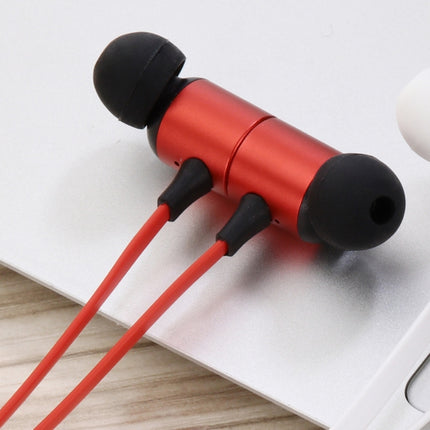 MG-G22 Portable Sports Magnetic Absorption Bluetooth V5.0 Bluetooth Headphones, Support TF Card(Red)-garmade.com