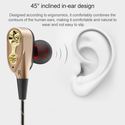 D12 1.2m Wired In Ear 3.5mm Interface Stereo Wire-Controlled HIFI Earphones Dual-motion Loop Running Game Music Headset With Packaging(White)-garmade.com