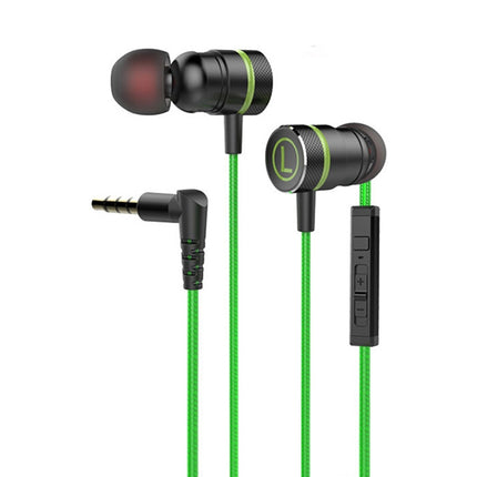 G21 1.2m Wired In Ear 3.5mm Interface Stereo Wire-Controlled HIFI Earphones Video Game Mobile Game Headset With Mic(Green)-garmade.com