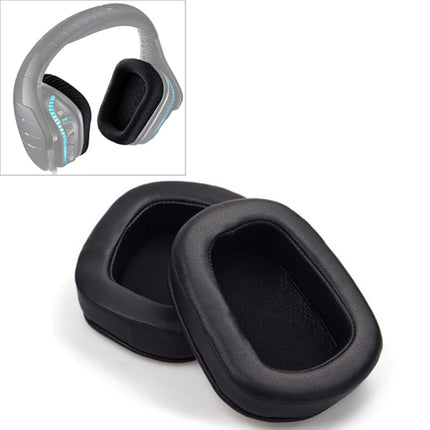 2 PCS For Logitech G633 G933 Earphone Cushion Cover Earmuffs Replacement Earpads with Mesh (Leather)-garmade.com