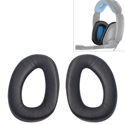 2 PCS For Sennheiser GSP300 / GSP301 / GSP302 / GSP303 / GSP350 Earphone Cushion Cover Earmuffs Replacement Earpads without Mesh-garmade.com