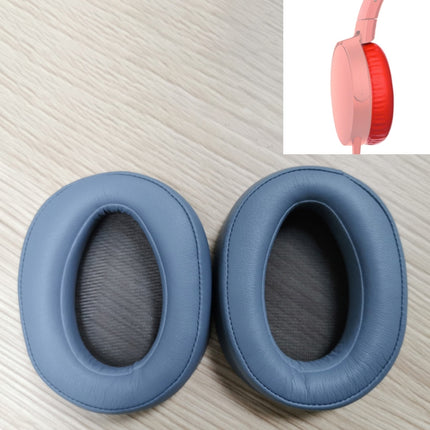 2 PCS For Sony MDR-100ABN / WH-H900N Earphone Cushion Cover Earmuffs Replacement Earpads with Mesh(Blue)-garmade.com