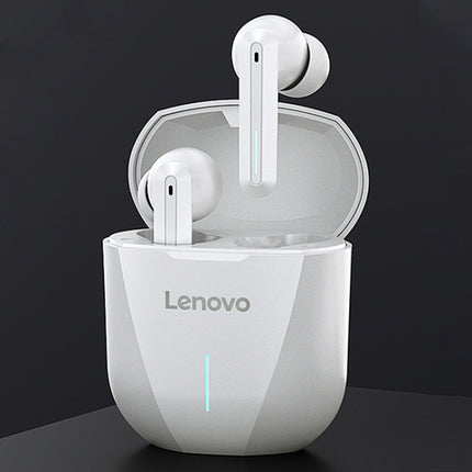 Original Lenovo XG01 IPX5 Waterproof Dual Microphone Noise Reduction Bluetooth Gaming Earphone with Charging Box & LED Breathing Light, Support Touch & Game / Music Mode (White)-garmade.com