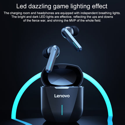 Original Lenovo XG01 IPX5 Waterproof Dual Microphone Noise Reduction Bluetooth Gaming Earphone with Charging Box & LED Breathing Light, Support Touch & Game / Music Mode (Tarnish)-garmade.com