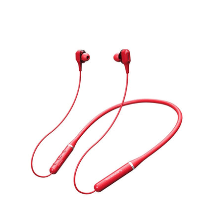 Original Lenovo XE66 Intelligent Noise Reduction 8D Subwoofer Magnetic Neck-mounted Sports Bluetooth Earphone, Support Hands-free Call (Red)-garmade.com