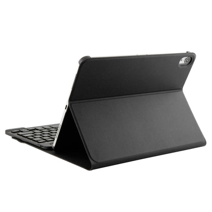 1130B Detachable Bluetooth 3.0 ABS Brushed Texture Keyboard + Lambskin Texture Leather Tablet Case for iPad Pro 11 inch (2018), with Three-gear Adjustment / Magnetic / Sleep Function(Black)-garmade.com