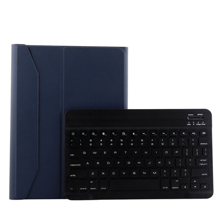 1130B Detachable Bluetooth 3.0 ABS Brushed Texture Keyboard + Lambskin Texture Leather Tablet Case for iPad Pro 11 inch (2018), with Three-gear Adjustment / Magnetic / Sleep Function(Blue)-garmade.com