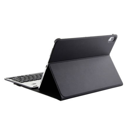 1139B Detachable Bluetooth 3.0 Aluminum Alloy Keyboard + Lambskin Texture Leather Tablet Case for iPad Pro 11 inch (2018), with Three-gear Adjustment / Magnetic / Sleep Function (Black Silver)-garmade.com