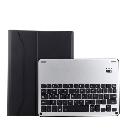 1139B Detachable Bluetooth 3.0 Aluminum Alloy Keyboard + Lambskin Texture Leather Tablet Case for iPad Pro 11 inch (2018), with Three-gear Adjustment / Magnetic / Sleep Function (Black Silver)-garmade.com