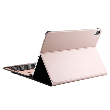 1139B Detachable Bluetooth 3.0 Aluminum Alloy Keyboard + Lambskin Texture Leather Tablet Case for iPad Pro 11 inch (2018), with Three-gear Adjustment / Magnetic / Sleep Function (Pink)-garmade.com